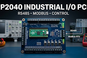 design rp2040 raspberry pi pico industrial I o control pcb with rs485 modbus