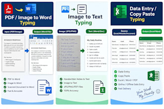do fast and accurate typing, data entry and copy paste