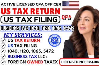 do US tax filing, tax return, business tax 1040 1120 1065 5472