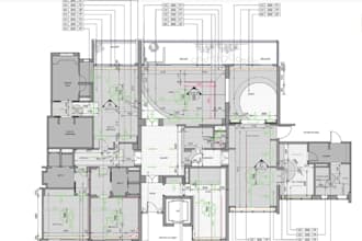redraw reflected ceiling plan, light fixture layout,ceiling fans,smoke detectors