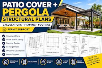 patio cover and pergola structural plans and calculations for permits