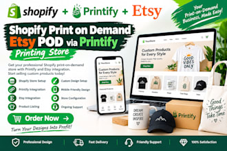 create a shopify print on demand store with printify and etsy integration