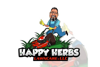 design classic happy herbs lawn care llc logo