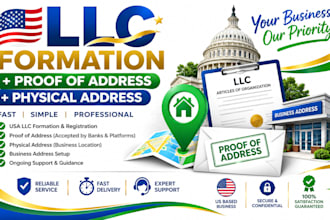 usa llc registration, ein, bank account and proof of address