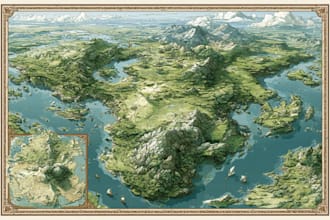 draw unique and original map illustration