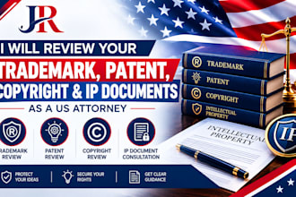 review your trademark, patent, copyright and IP documents as a US attorney