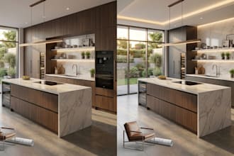 create 2d furniture designs and realistic 3d kitchen visualization