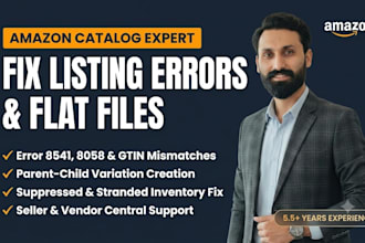 fix amazon vendor and seller catalog errors, listing SEO, and flat files