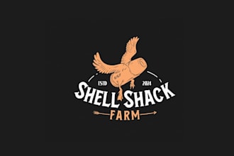 design memorable shell shack farm logo