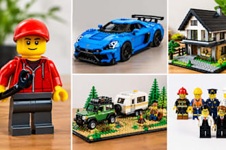 design custom lego minifigure, 3d lego model, moc, lego gift, bricklink studio