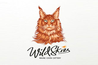design maine coon cat breeder logo