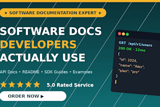 write developer documentation, API docs and technical guides