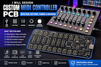 design custom midi controller pcb with usb buttons faders and encoders