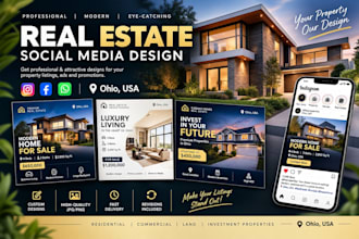 design scroll stopping real estate social media posts