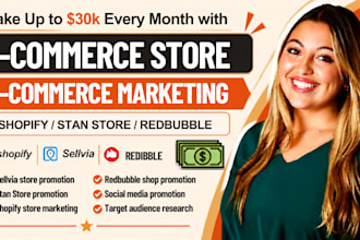 promote sellvia store, stan store, redbubble, shopify store for passive income