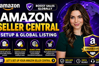 setup amazon sellercentral and global listing amazon bil