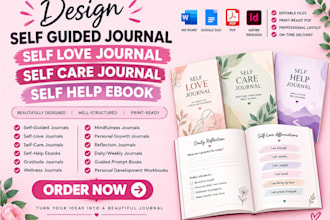 design self guided journal, self love journal,self care journal, self help ebook