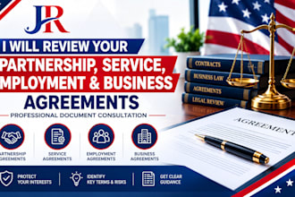 review partnership, service, employment and business agreements