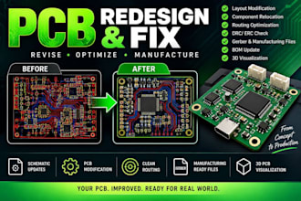 redesign, modify and optimize your pcb layout, schematic design, pcb design