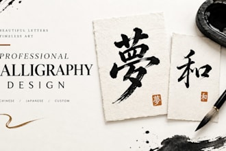 design professional chinese, japanese calligraphy