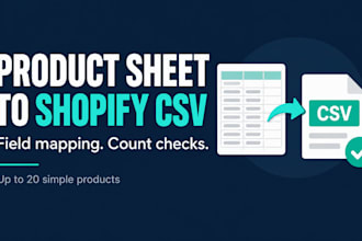 convert up to 20 simple products into a shopify CSV file