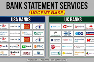 do bank statement work on urgent basis