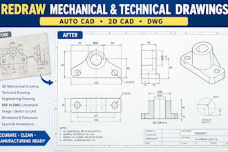 redraw mechanical and technical drawings in autocad
