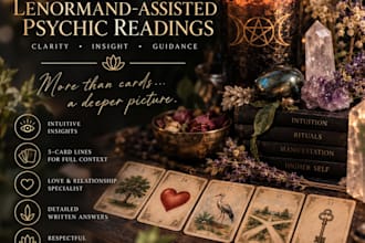 give you a psychic love reading assisted by lenormand cards
