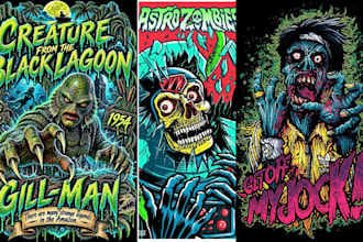 do 70s 80s halloween retro vintage horror poster movie music horror poster