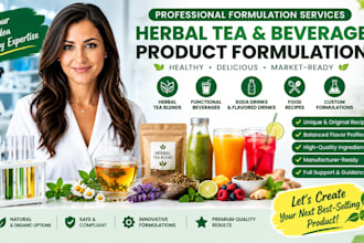 develop herbal blend tea, beverages, soda drink food recipes product formulation