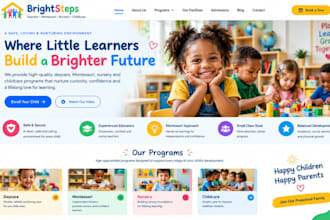 design preschool website for daycare montessori nursery and childcare