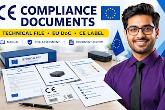 prepare ce technical file, ce documentation,eu declaration, manual and ce label