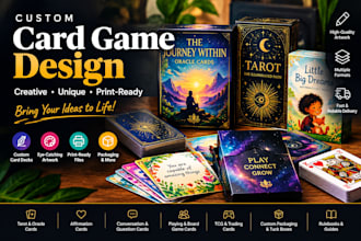 illustrate board game card game tabletop game cards box rulebook tarot card game