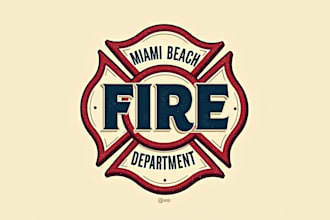 do make miami beach fire department vintage logo design