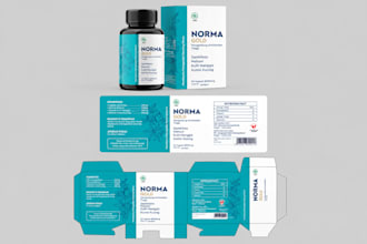 design supplement bottle label vitamin packaging medicine box design
