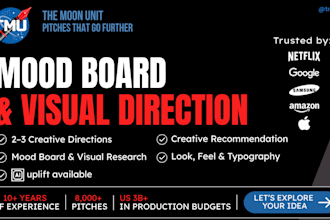 create a mood board, visual direction for your pitch