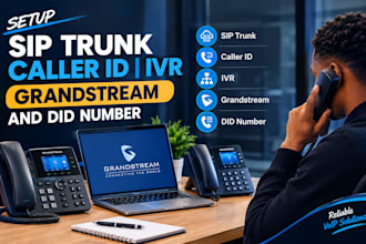 setup sip trunk caller id IVR grandstream and did number
