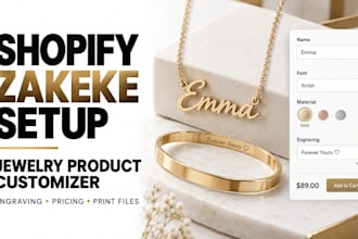 setup zakeke product customizer for shopify jewelry and accessories