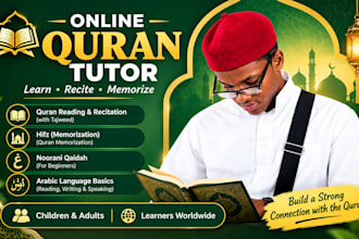 be your online quran tutor , tajweed and memorization, hifz