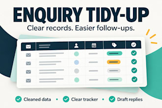 organise your customer enquiries into a clear follow up tracker