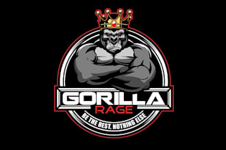 create a powerful mountain gorilla logo for you