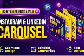 design professional instagram carousel posts and linkedin carousels