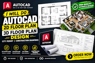do autocad 2d floor plan 3d floor plan design city permit construction drawings