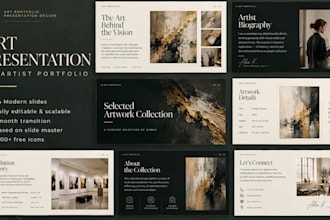 design a luxury art presentation or artist portfolio
