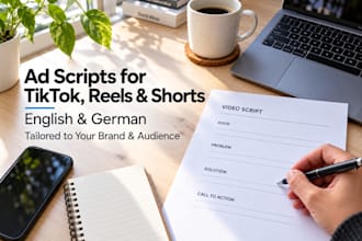 write short form video ad scripts for tiktok reels and youtube shorts