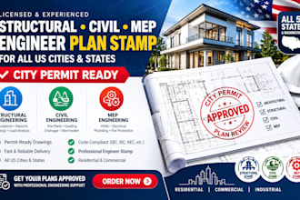 structural civil mep engineer plan stamp for florida tx ga nj ma ny ga permit