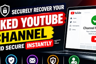 securely recover your hacked youtube channel and secure instantly