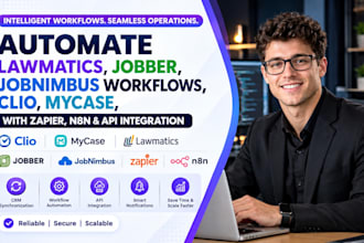 setup zapier automation jobber lawmatic jobnimbus clio mycase n8n integration