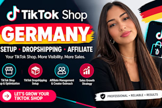 setup german tiktok shop, tik tok dropshipping, manage tiktok affilaite sales