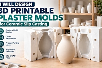 design 3d printable plaster molds for ceramic slip casting
